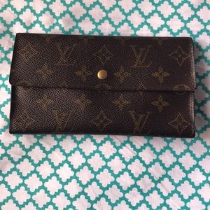 Louis Vuitton Monogram Long Flap Tri Fold Wallet